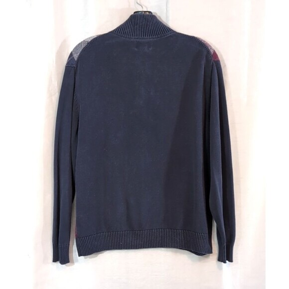 JOE Joseph Abboud Argyle Sweater Mens MEDIUM 1/4 Zip Pullover Long Sleeve Preppy - Picture 2 of 14